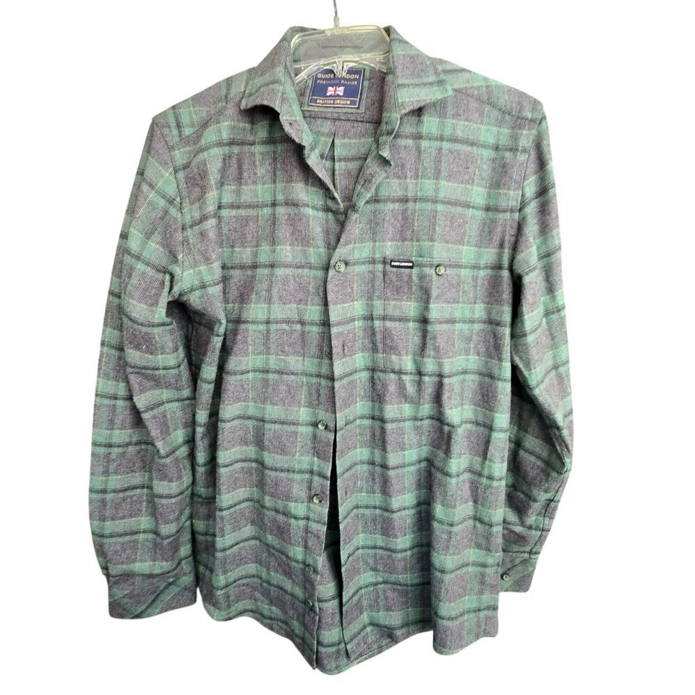 Mens Guide London Premium Range British Design Plaid Shirt Size S JJ4136